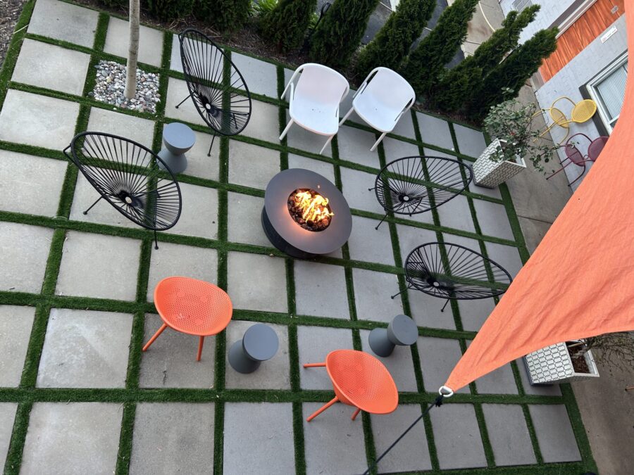 campfire with a few chairs